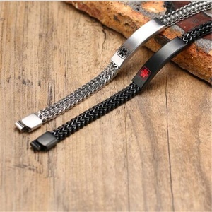 Nghĩa Ô Vòng Đeo Tay Cảnh Báo Y Tế Bằng Thép Không Gỉ Aceon Cho Nam Vòng Đeo Tay Nam Từ Tính Hai Lớp Hình Khối Punk Vòng Đeo Tay Nam Châm - Product Image 4