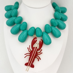 New Trendy Irregular Accessories Chain Necklace Crab <strong>Lobster</strong> Pendant Necklace Colorful Resin Accessories Necklace <strong>Jewelry</strong> - Product Image 4