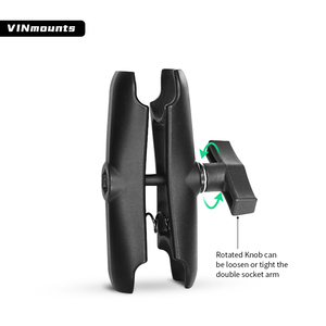 VIN orta 5.91 "/ 15cm deniz dereceli alüminyum uzun çift soket kol montaj için 1.5 inç C boyutu topu bağlar VIN-C-15B - Product Image 2