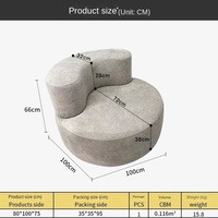 Fauteuil de détente incurvé en forme de noix de cajou, une place, en mousse haute densité et tissu PU, canapé moderne écologique pliable pour appartement, hôtel, salon