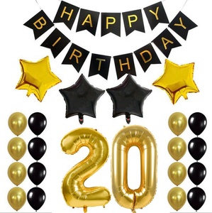 16th 18th 30th 40th Black Gold Birthday Party Decoration Happy Birthday Banner Helium Number Balloon Set di palloncini di <span class=keywords><strong>buon</strong></span> <span class=keywords><strong>compleanno</strong></span> - Product Image 4