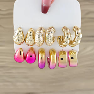 6 uds nueva moda Simple personalidad creativa aro gota de agua luz lujo CCB pendiente conjunto - Product Image 3