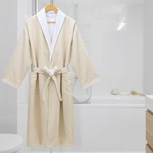 ชุดเสื้อคลุมอาบน้ําโรงแรมและสปาผ้าฝ้ายปักนุ่มหรูหรา - Product Image 4