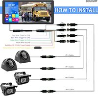 10.36 pouces 4 splits écran tactile DVR moniteur d'enregistrement Bluetooth FM USB MP5 4 1080P caméras de vue arrière/latérale pour remorque de camion RV