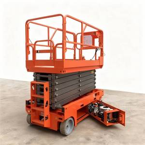 Plateforme élévatrice à ciseaux autopropulsée électrique de 300 kg, 6 m à 14 m, certifiée CE, hydraulique, en acier au carbone, pieds pliants, étanche, capacité de 2 personnes - Product Image 1