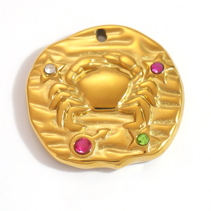 Colgantes de los 12 Signos del Zodíaco de KAVNAR Astrology, Dijes de Acero Inoxidable Chapados en Oro para la Creación de Joyería Espiritual DIY - Product Image 3