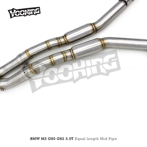 Tubo medio de escape de fábrica, tubo de acero inoxidable de 2,75 pulgadas para BMW M3/M4 G80/G82/G8X con tubo medio de escape resonador de igual longitud - Product Image 5