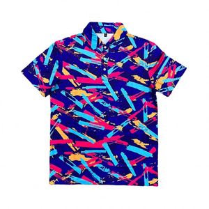 เสื้อโปโลผู้ชายพิมพ์ลายดอกไม้แบบสลิมฟิต แห้งเร็ว ระบายอากาศได้ดี เหมาะสำหรับกีฬากอล์ฟและสวมใส่ลำลอง รับผลิตแบบ OEM พร้อมสกรีนโลโก้ตามสั่ง - Product Image 2