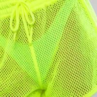 Tenue de rave en maille néon 2 pièces pour femme - Ensemble UV Glow pour festivals de musique et événements Blacklight