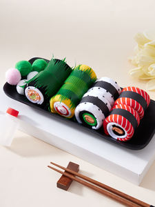 2025 nouvelle Innovation haute qualité nouveauté mignon amusant Sushi équipage hommes chaussettes décontractées jetable antibactérien pour le printemps automne - Product Image 3