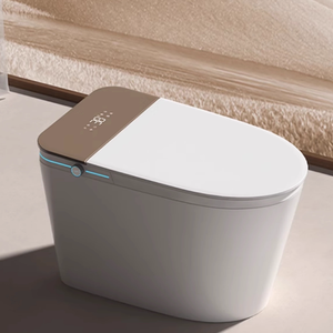 WC intelligent avec couvercle automatique, siège chauffant, fixation au sol, double circuit d'eau chaude, restriction de pression d'eau, drainage en S - Product Image 1