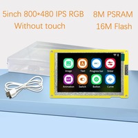 شاشة ذكية ESP32-S3 HMI بذاكرة PSRAM 8 ميجابايت وذاكرة فلاش 16 ميجابايت لـ LVGL مع واي فاي وبلوتوث، شاشة IPS 5 بوصة بدقة 800×480، شاشة LCD ذكية من نوع TFT RGB من ماركة YZY مع لوحة لمس CTP وRTP