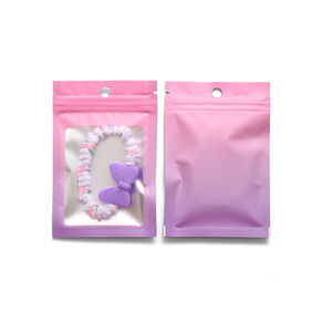 Gradient Color Aluminum <b>Foil</b> Zipper Bag Custom Size Food Grade Colorful aluminum <b>foil</b> gradient frosted <b>window</b> zipper bag - Product Image 4