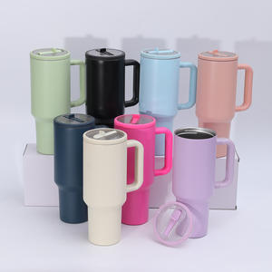 40oz Double Wall Stainless Steel Vacuum Insulated Travel Mug Colorful Sublimation Coffee Mug Lid Handle Similar Thermos - Product Image 1