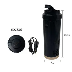 Wholesales Travel Smart Fashion Portable12v/24v Car 2 In 1 Auto Electric Car Mug Heating And Quick Cooling Cup