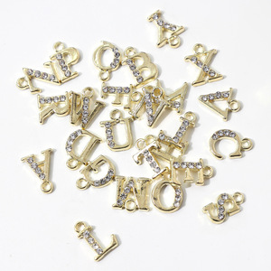 Breloques Alphabet en or, lettres de l'alphabet, A à Z, 1 pièce, pendentif Alphabet pour femmes, filles, Salon de <span class=keywords><strong>manucure</strong></span>, décoration des ongles, vente en gros - Product Image 3
