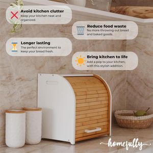 高品質で耐久性のある、モダンな多機能竹製パン収納ボックス。大容量で、サイズや色をカスタマイズ可能。キッチン収納に最適。 - Product Image 2