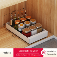Organisateur de rangement coulissant à un niveau en acier au carbone pour sous-évier, pour assiettes et bols, tiroirs de rangement pour armoire