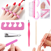 Kit de manucure 6 pièces avec lime à ongles, blocs de ponçage et polissage, brosse anti-poussière et éponge pour usage professionnel et domestique