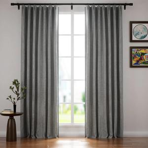 Оптовые экологичные затемняющие шторы с эффектом льна, водонепроницаемые, с термоизоляцией, блэкаут - Product Image 2