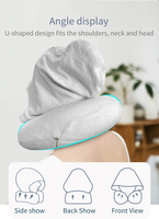Oreiller de voyage ergonomique en mousse à mémoire de forme en forme de U avec capuche personnalisée, portable pour l'avion