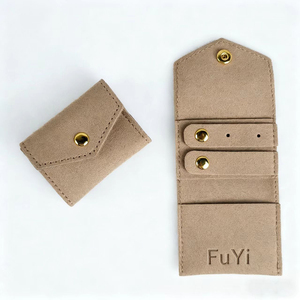 Custom Microfiber Luxury Jewelry Pouch Rectangle Velvet Jewelry <b>Boxes</b> Button Travel Organizer <b>Roll</b> for Storage Customizable Logo - Product Image 4