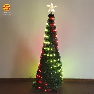 छुट्टी पेड़ शादी गार्डन स्मार्ट आउटडोर आरजीबी एलईडी स्ट्रिंग प्रकाश परी रिमोट कंट्रोल पेड़ शीर्ष स्मार्ट क्रिसमस रोशनी