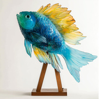 Boîtes cadeaux personnalisées et logos, poisson en cristal sculpté à la main, décoration moderne et durable pour la maison