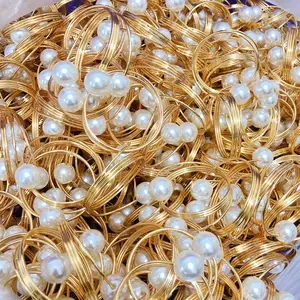Tabletex Pearl Роскошные золотые свадебные банкетные украшения из нержавеющей стали Кольцо для салфеток