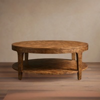 Table basse Tree Burl BarkBurl, table centrale de luxe à 2 niveaux en bois exotique, ensemble de table basse en bois patiné de la série RH Style Finnley
