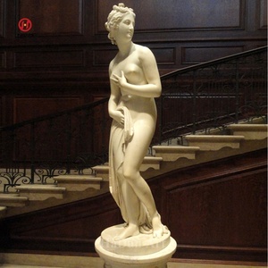 Statua di Ketos a forma di Nereid in marmo bianco a grandezza naturale personalizzata - Product Image 5