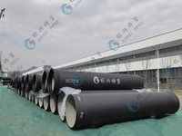 Fabricant professionnel de tuyaux en fonte ductile ISO2531-2009 C25 C30 C40 6m, peints en noir pour utilisation en pipeline