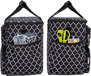 Free Sample Factory Custom Sewing Machine <b>Trolley</b> Leather Tote Carry Close <b>Portable</b> Hand Travel Mini Storage Bag - Product Image 4