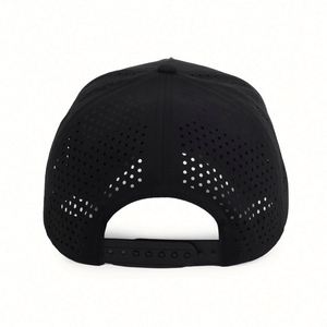 Casquette de baseball personnalisée non structurée à 5 panneaux avec découpe laser et logo en caoutchouc PVC, vente en gros - Product Image 4
