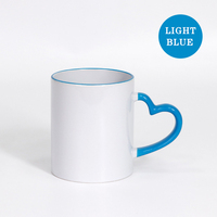 Lot de tasses à café en grès, sans BPA, résistantes à la chaleur, avec anse en forme de cœur, couleurs assorties, pour usage commercial et vente en gros