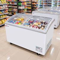 Vitrine Réfrigérée à Double Température avec Porte Vitrée pour Crèmes Glacées et Gâteaux, Étagères Ajustables