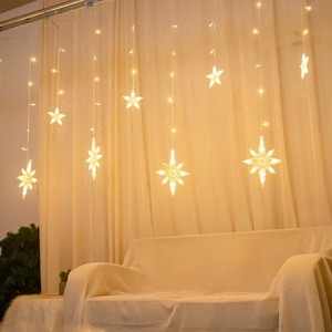 CX Haute Qualité IP65 Étanche Noël Extérieur LED Étoile Lune Rideau Guirlande Lumineuse 3.4m Jardin Festivals Camping Décorations - Product Image 4