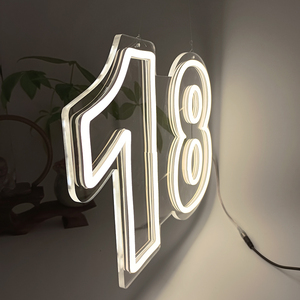 Letrero de neón número 30 treinta cumpleaños Decoración Luz Led habitación boda fiesta cerveza Bar decoración personalizada Drop Shipping - Product Image 2