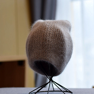 Nouveau <span class=keywords><strong>bonnet</strong></span> en laine pour <span class=keywords><strong>femme</strong></span>, avec oreilles de chat mignonnes, <span class=keywords><strong>pompon</strong></span> épais et chaud, idéal pour l'automne et l'hiver - Product Image 2