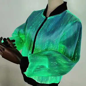 Led Rave Glasvezel Jassen Voor Vrouwen-Led Licht Kleding Lichtgevende Fietsen Jassen Knipperende Party Jacket-Gekleurde Dans kostuum