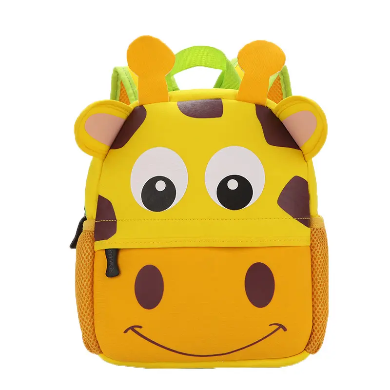 Amazon hot sell Neoprene material large-capacity animal pattern cute school bag for kid and boys custom logo digital printing