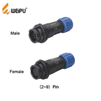 Weipu-Connecteur mâle femelle étanche IP68, cordon de rallonge en nylon PA66, 2P, 3P, source d'alimentation