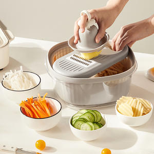 เครื่องตัดผักอเนกประสงค์ พร้อมที่หั่น สไลด์ ซอย สำหรับมันฝรั่ง หัวไชเท้า แครอท แตงกวา ใช้ในครัว - Product Image 1