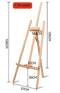Soporte de Madera Maciza para <span class=keywords><strong>Pintura</strong></span>, Soporte Especial para Estudiantes de Arte, 1.5M, Pino Amarillo, Ajustable, Soporte Triangular para Exhibición Publicitaria - Product Image 4