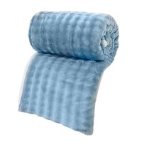Plaid en fausse fourrure de lapin épaisse et moelleuse, couverture douce en flanelle avec ourlet lavable pour la sieste au bureau, le canapé et les commandes en gros