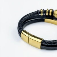 Bracelet NFC à Boucle Magnétique en Cuir et Coque de Noix de Coco, Chaîne RFID pour Cadeaux, Étiquette de Contrôle d'Accès, Pas d'Application, Bracelet Intelligent OEM/ODM LF/HF