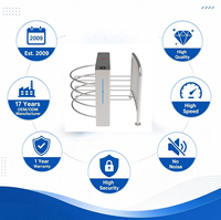 Torniquete de Media Altura con Control de Acceso, Lector de Códigos QR y RFID para Gimnasios y Seguridad, Barrera de Torniquete Trípode de Altura Media, ODM