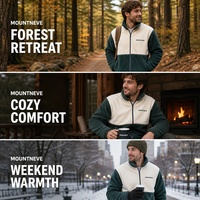 Veste polaire unisexe à blocs de couleur, logo personnalisé, fabrication OEM, 220g, fermeture éclair intégrale, col montant, poches latérales, manteau d'hiver chaud pour l'extérieur