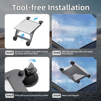 Kit de fixation par ventouse pour fenêtre de voiture Starlink Mini, couleur grise, portable, avec étui de protection en silicone