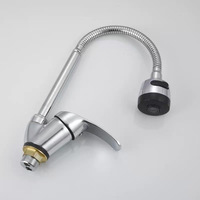 Robinet de cuisine galvanisé à poignée unique de style italien, à monter sur plan / Robinet de cuisine à commande par clé